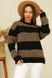 В'язаний чорний смугастий светр 228, 46-54