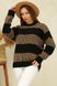 Вязаный черный полосатый свитер 228, 46-54