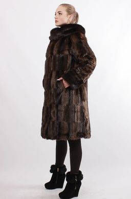 Шуба жіноча штучна коричнева норка паркет F37 Murenna Furs