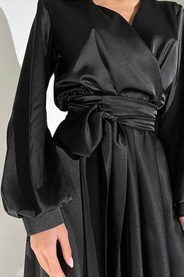 Шовкова чорна вечірня довга сукня Шик Jadone Fashion