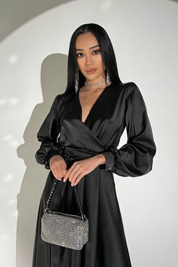 Шелковое черное вечернее платье в пол Шик Jadone Fashion
