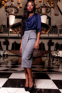 Темно-синяя блуза-туника Кантили Jadone Fashion