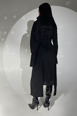 Черное платье рубашка Косет без портупеи Jadone Fashion