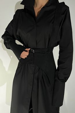 Чорна сукня сорочка Косет без портупеї Jadone Fashion