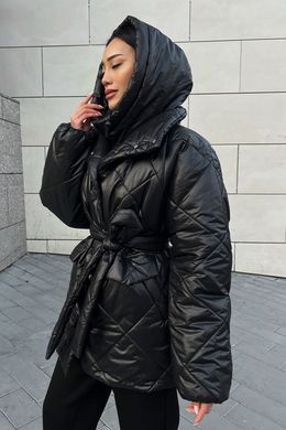 Черный женский зимний капор из плащевки Jadone Fashion