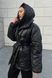 Чорний жіночий зимовий капор з плащовки, UNI