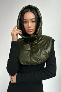 Женский зимний капор из плащевки хаки Jadone Fashion