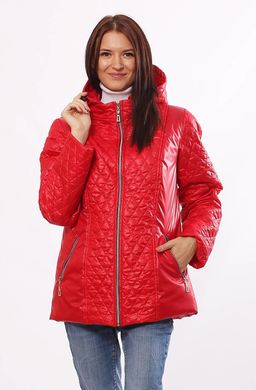 Жіноча червона демісезонна комбінована куртка Murenna Murenna Furs