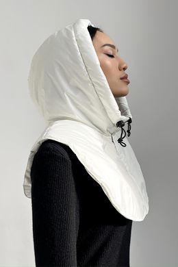 Белый женский зимний капор из плащевки Jadone Fashion