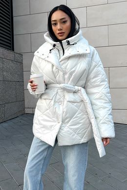 Белый женский зимний капор из плащевки Jadone Fashion
