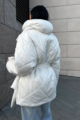Білий жіночий зимовий капор з плащовки Jadone Fashion