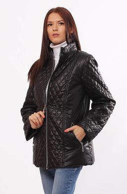 Жіноча чорна демісезонна комбінована куртка Murenna Murenna Furs