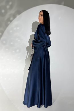 Шелковое темно-синее вечернее платье в пол Шик Jadone Fashion