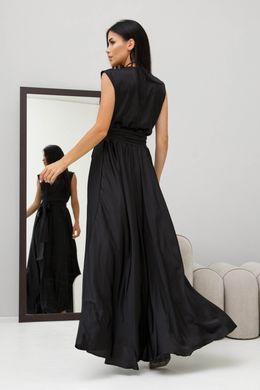 Вечернее шелковое черное платье в пол Jadone Fashion