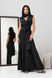Вечернее шелковое черное платье в пол, 42-44
