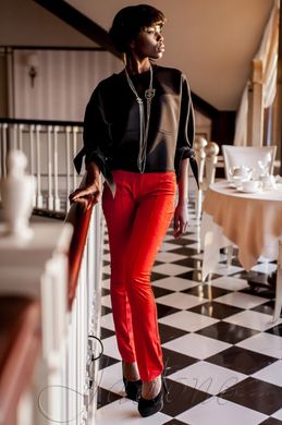 Стильні жіночі червоні замшеві штани Линколь Jadone Fashion
