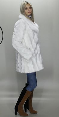 Женская искусственная шубка белая норка волна F-222-49 Murenna Furs