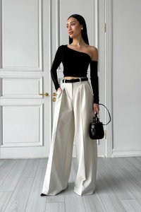 Бело-серые брюки палаццо Ирен Jadone Fashion