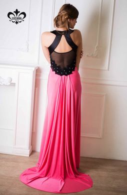 Вечірнє рожеве плаття Кассандра зі шлейфом Luzana