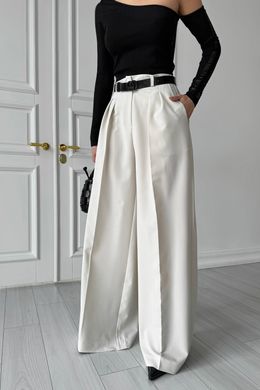 Біло-сірі брюки палаццо Ірен Jadone Fashion