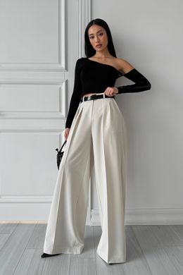 Біло-сірі брюки палаццо Ірен Jadone Fashion
