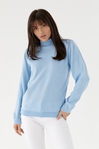 Голубой вязаный свитер с горлом 219 MarSe