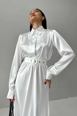 Атласное белое длинное платье Юнона Jadone Fashion
