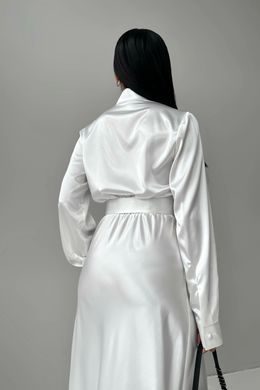 Атласна біла довга сукня Юнона Jadone Fashion