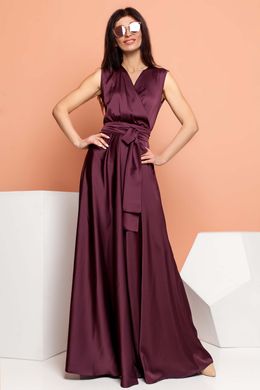 Шелковое длинное вечернее платье цвета марсала Jadone Fashion