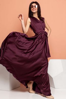 Шовкове довге вечірнє плаття кольору марсала Jadone Fashion