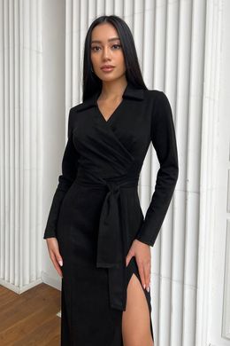 Замшева чорна сукня міді Соломія Jadone Fashion