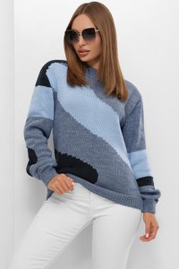 Вязаный женский свитер 207 светлый джинс MarSe