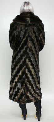 Шуба штучна коричнева норка хвиля F102-31 Murenna Furs