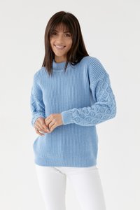 Голубой вязаный свитер 221 MarSe