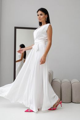 Довге вечірнє шовкове біле плаття Jadone Fashion