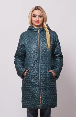 Бірюзова стьобана куртка Саманта2 Murenna Furs