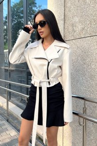 Біла куртка косуха з екошкіри Мрія Jadone Fashion