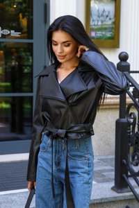 Черная куртка косуха из экокожи Мрия Jadone Fashion