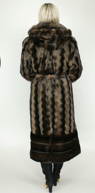 Шуба искусственная коричневая норка волна F61-31 Murenna Furs