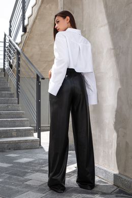 Чорні шкіряні брюки палаццо Сіті Jadone Fashion