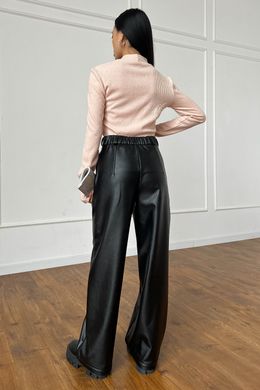 Черные кожаные брюки палаццо Сити Jadone Fashion