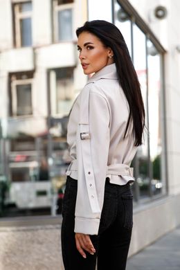 Короткая белая двубортная куртка Фол Jadone Fashion