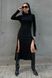 Чорна сукня міді з розрізами Рената, 40-42