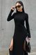 Чорна сукня міді з розрізами Рената, 40-42