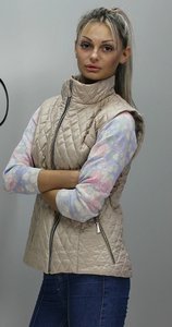 Стильна жіноча бежева жилетка КС Murenna Furs