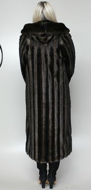 Шуба искусственная коричневая норка полоса F30-30 Murenna Furs