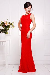 Вечернее женское красное платье в пол Мимоза Lenida