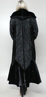 Длинная искусственная шуба черный каракуль F101-6 Murenna Furs