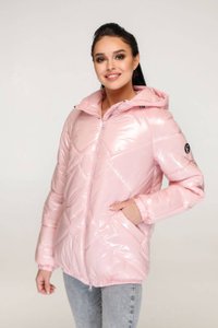 Лаковая розовая куртка В-1266 Favoritti