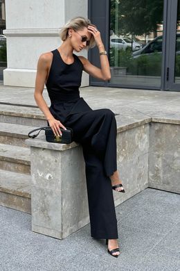 Лляні чорні брюки палаццо Велет Jadone Fashion